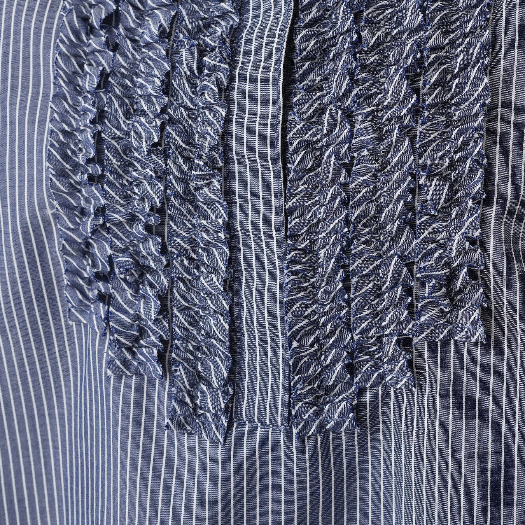 Dessin「【洗える】フリルバンドカラー五分袖ブラウス」|シャツ・ブラウス|