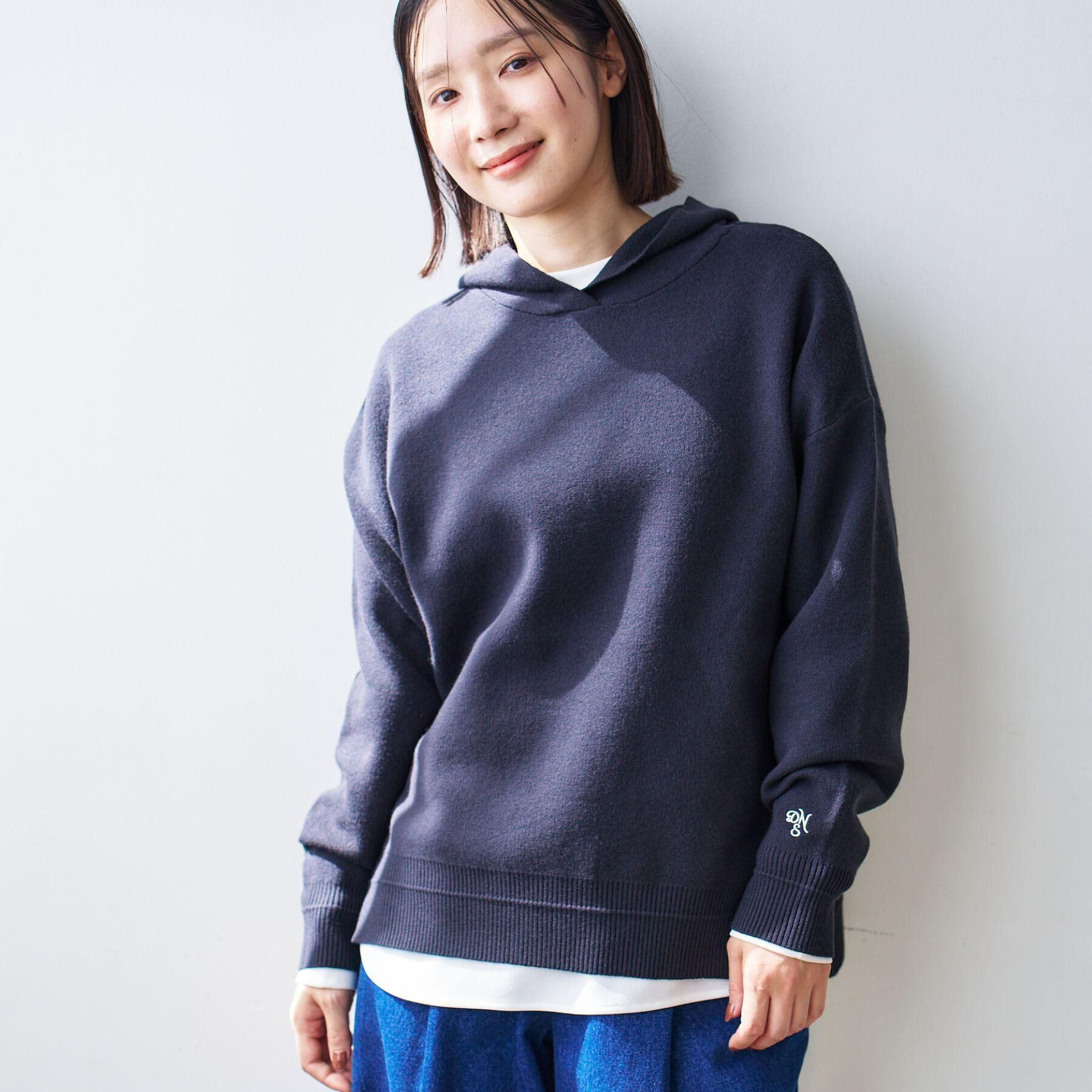 Dessin「【洗える／体型カバー】ちょうどいいニットパーカ」|ニット・セーター|ネイビー(094)