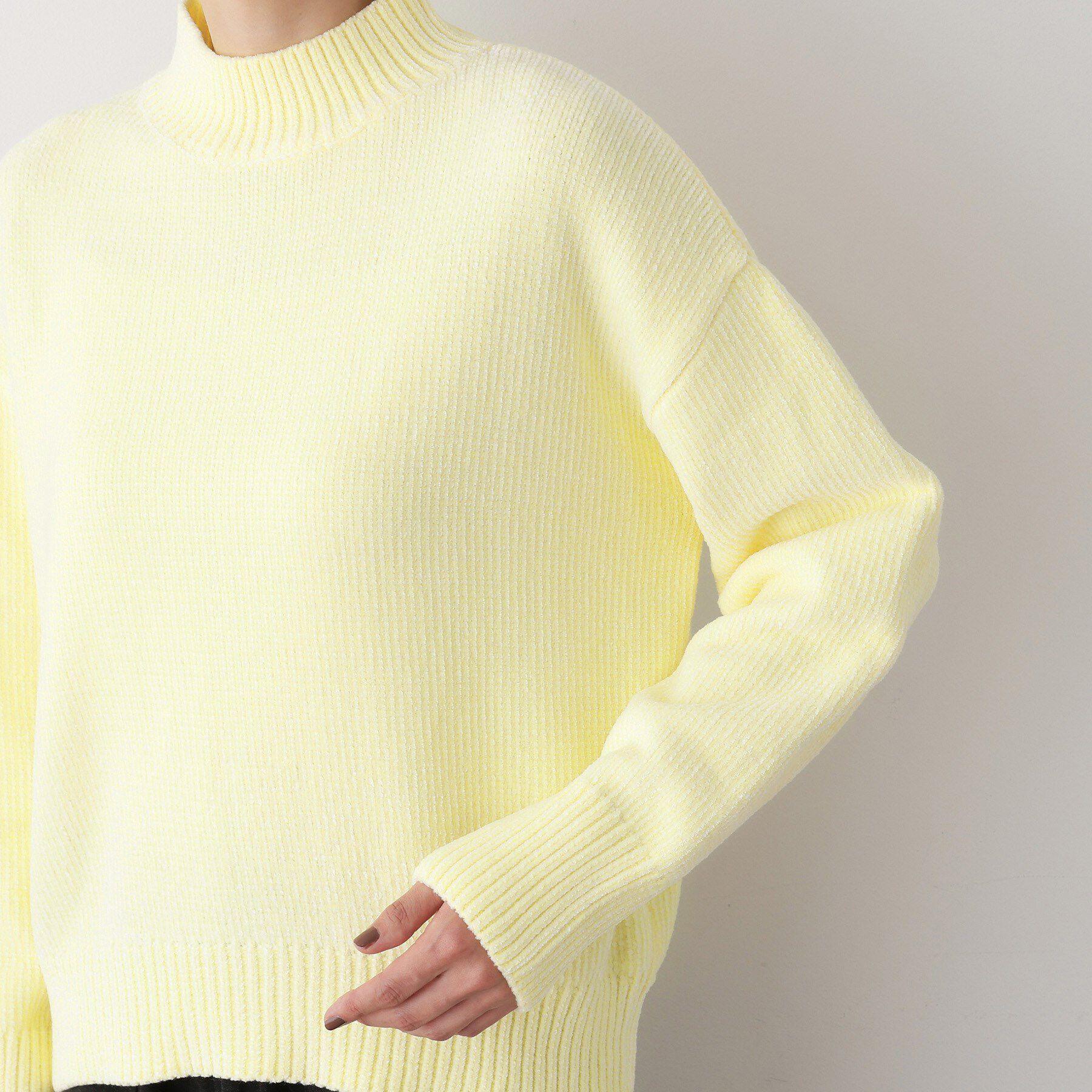 Dessin「【洗える】ハイネックベロアモールニット」|ニット・セーター|