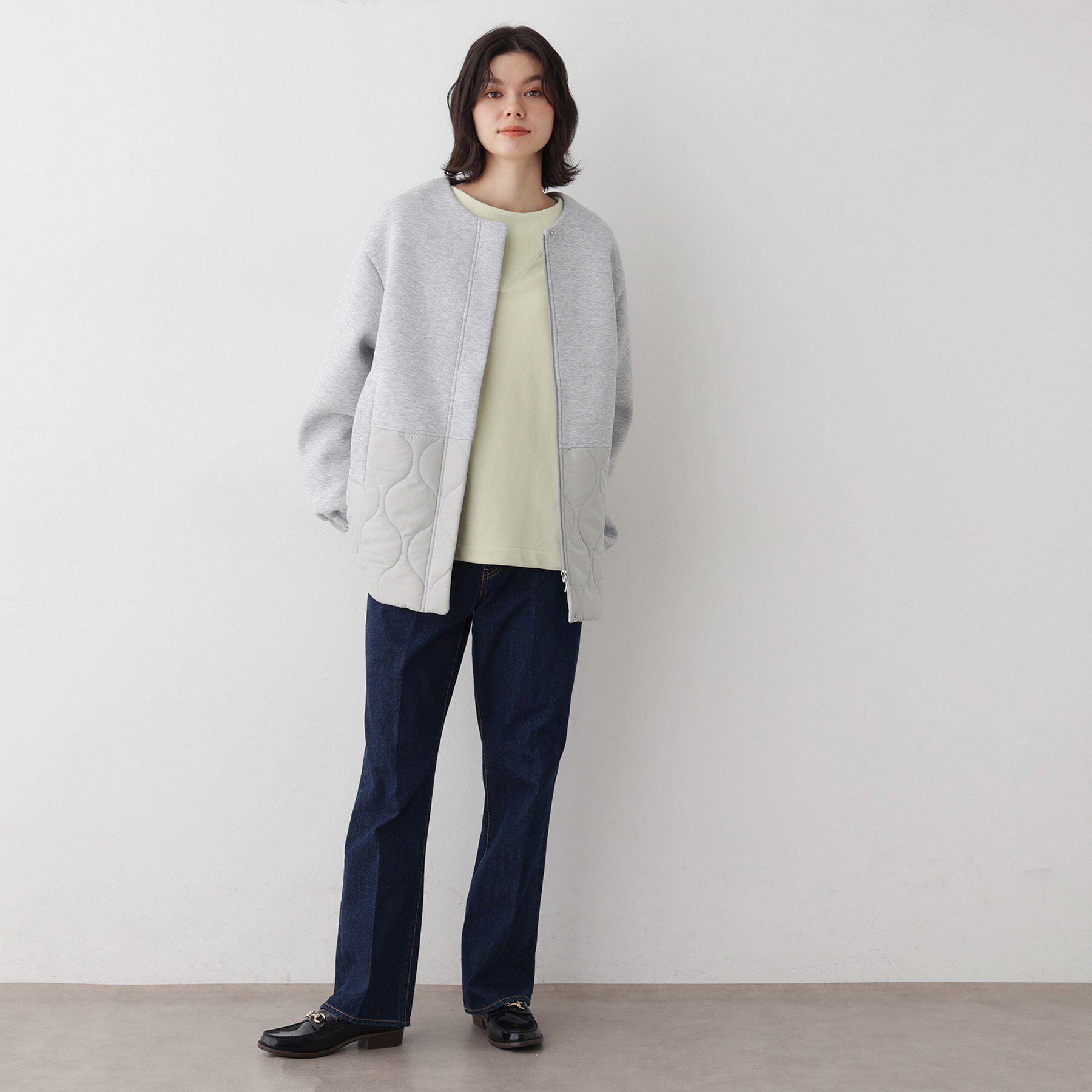 Dessin「【洗える】ダンボールコンビノーカラーコート」|ノーカラーコート|