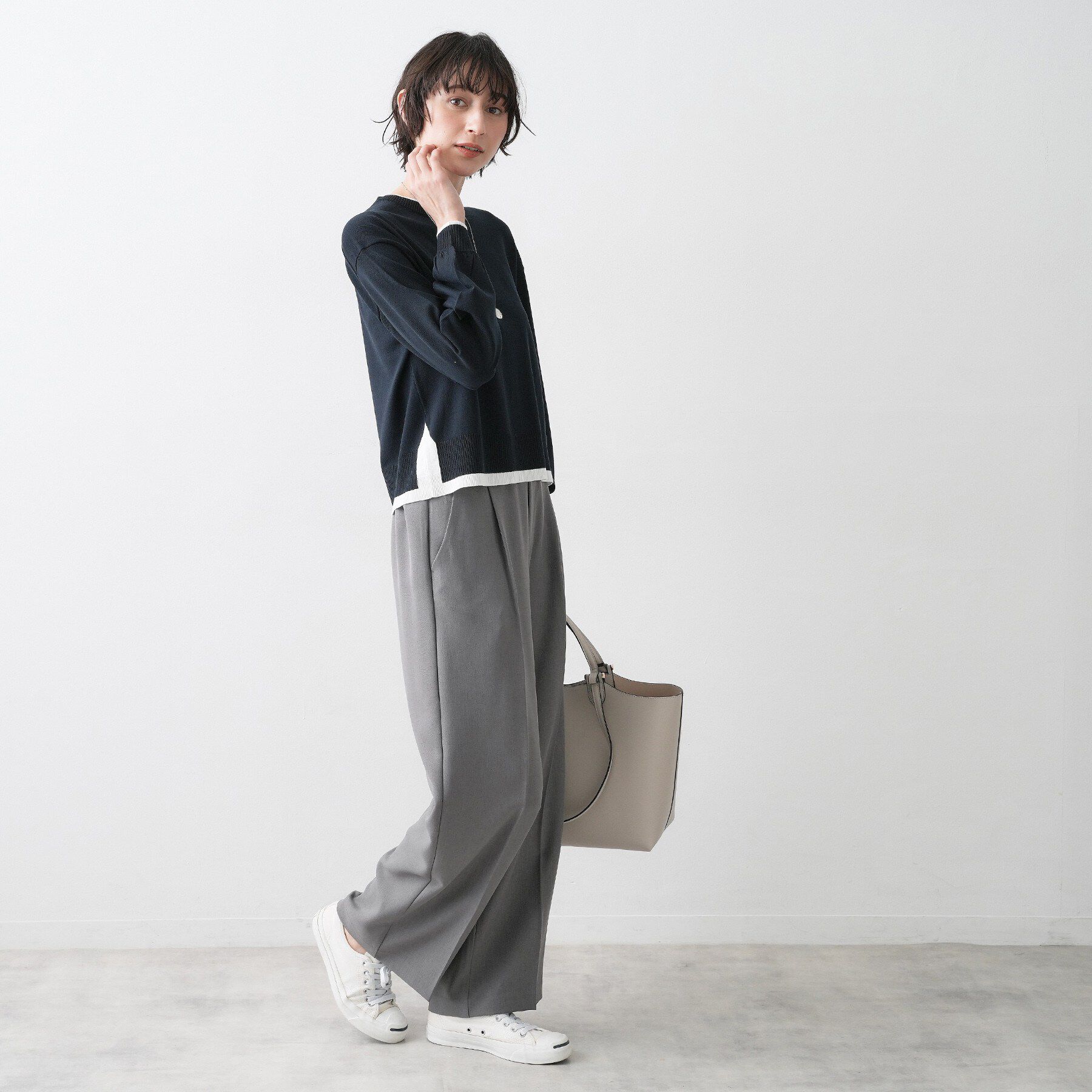 Dessin「【洗える】バイカラーデザインニット」|ニット・セーター|