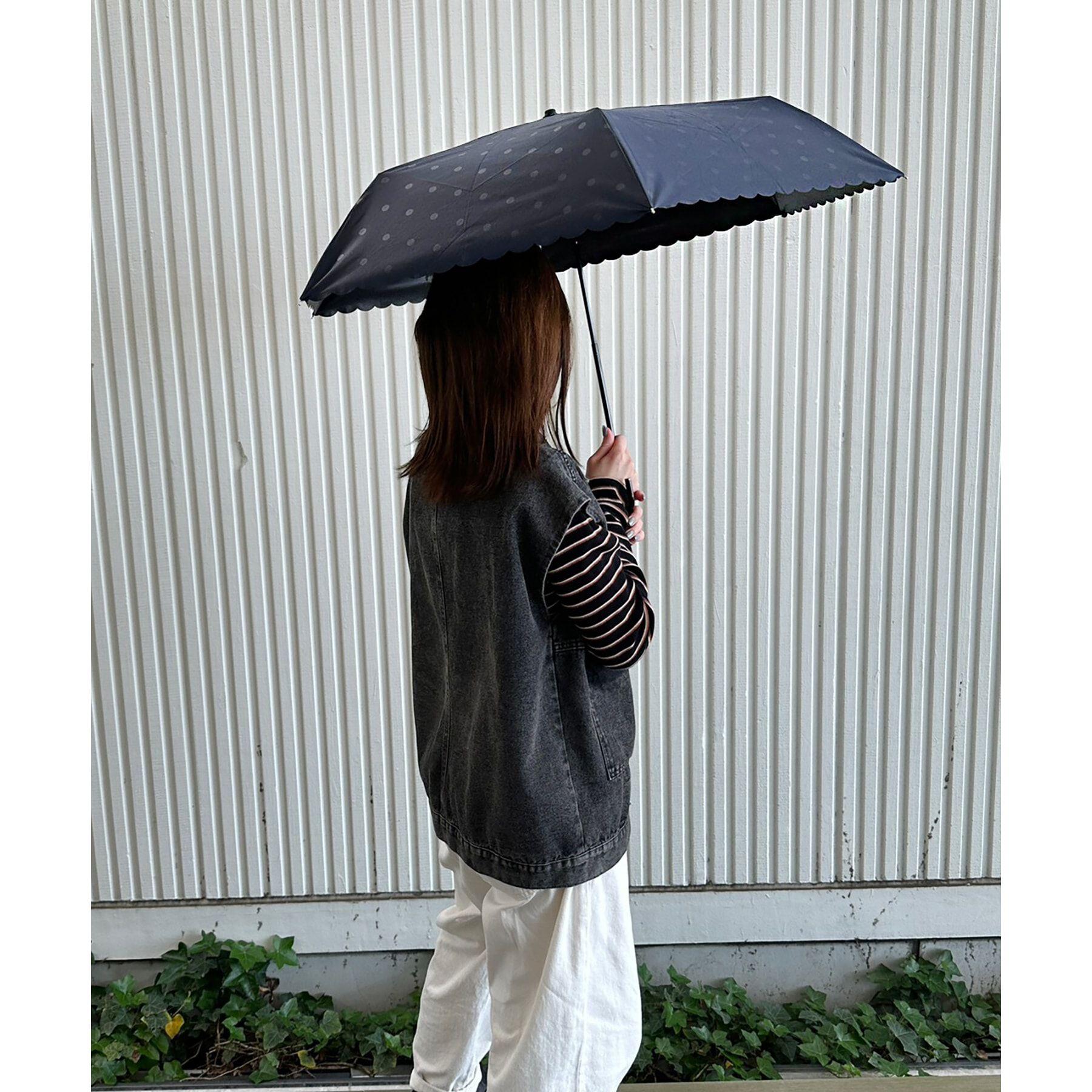 Ober Tashe「【紫外線遮蔽率99.9％以上/遮光率99.9％以上/レイン/日傘/折りたたみ傘/UVカット】ドット柄」|傘|