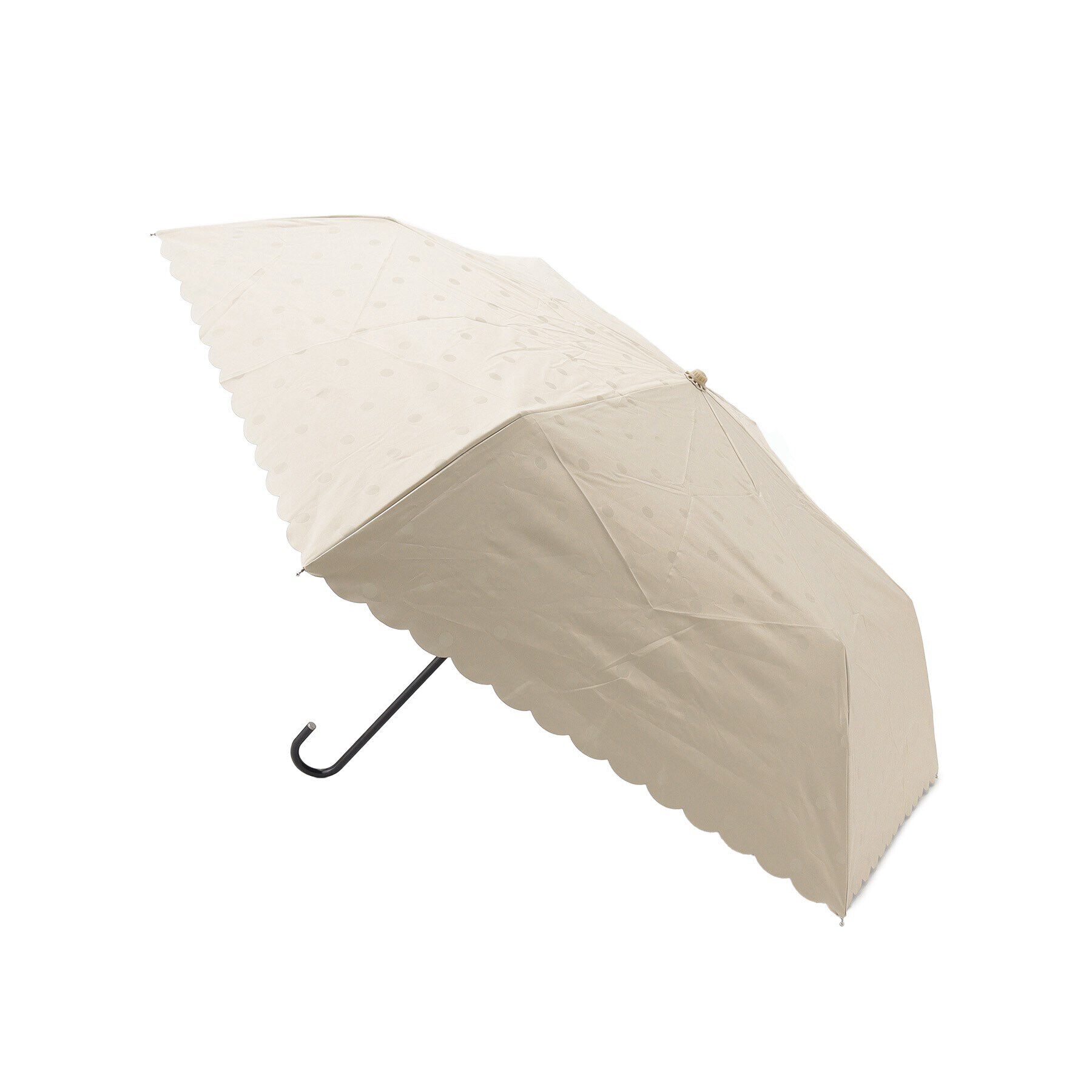 Ober Tashe「【紫外線遮蔽率99.9％以上/遮光率99.9％以上/レイン/日傘/折りたたみ傘/UVカット】ドット柄」|傘|ﾍﾞｰｼﾞｭ(052)