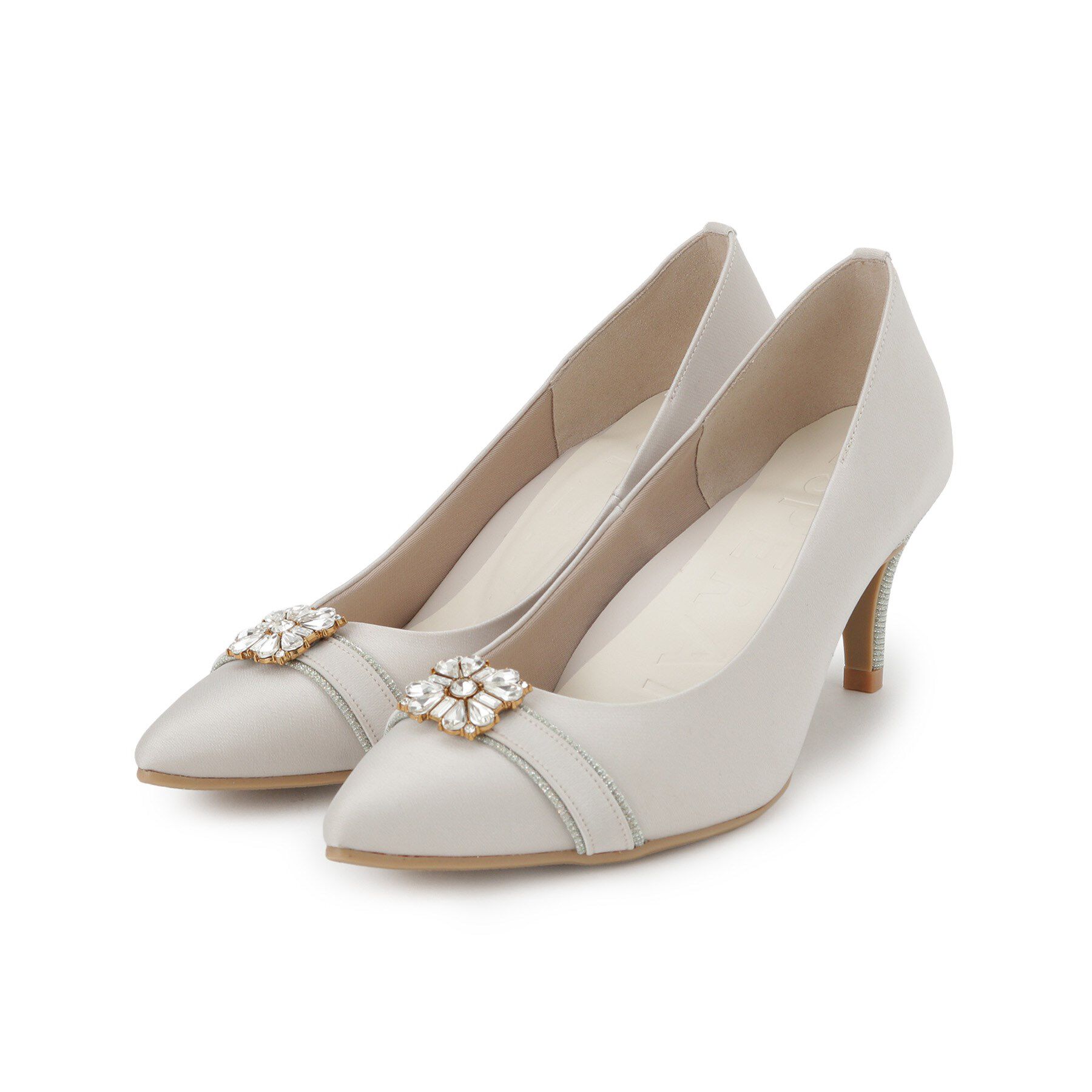 ESPERANZA「【12時間パンプス】約7．5cm／ビジューベルト パーティ-結婚式に最適」|パンプス|