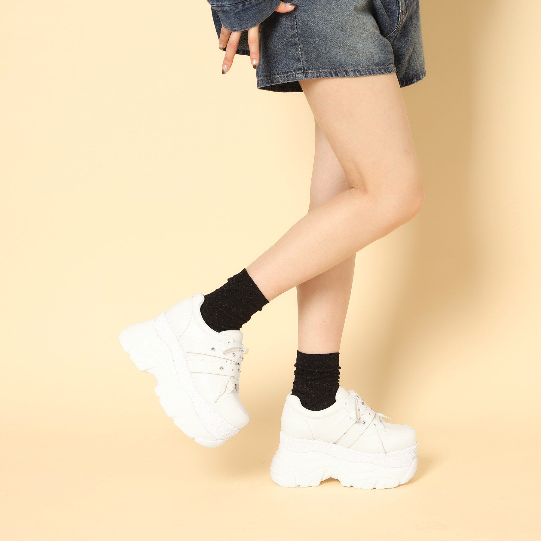 ESPERANZA「ラインストーンスタッズ厚底スニーカー」|スニーカー|