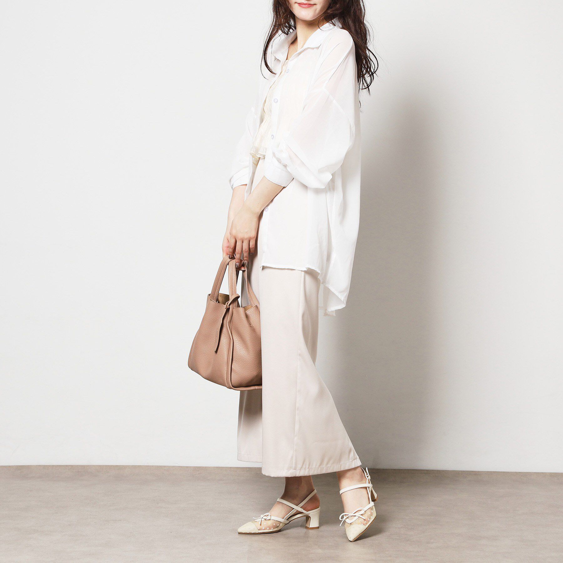 ESPERANZA「【Spring Collection】チュールリボンバックストラップパンプス」|パンプス|