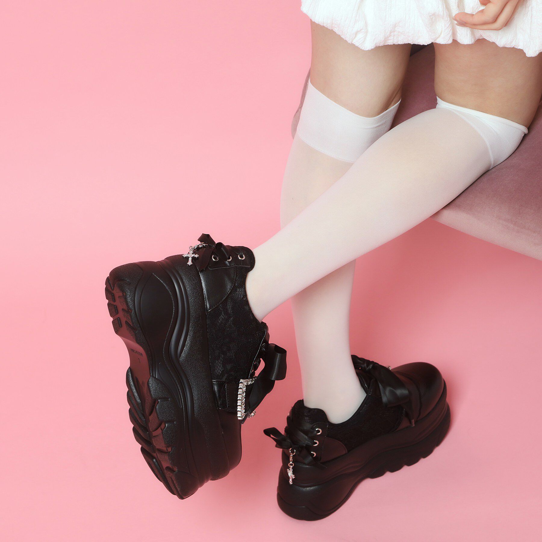 csT&P「夢見る厚底十字架キラキラスニーカー」|スニーカー|