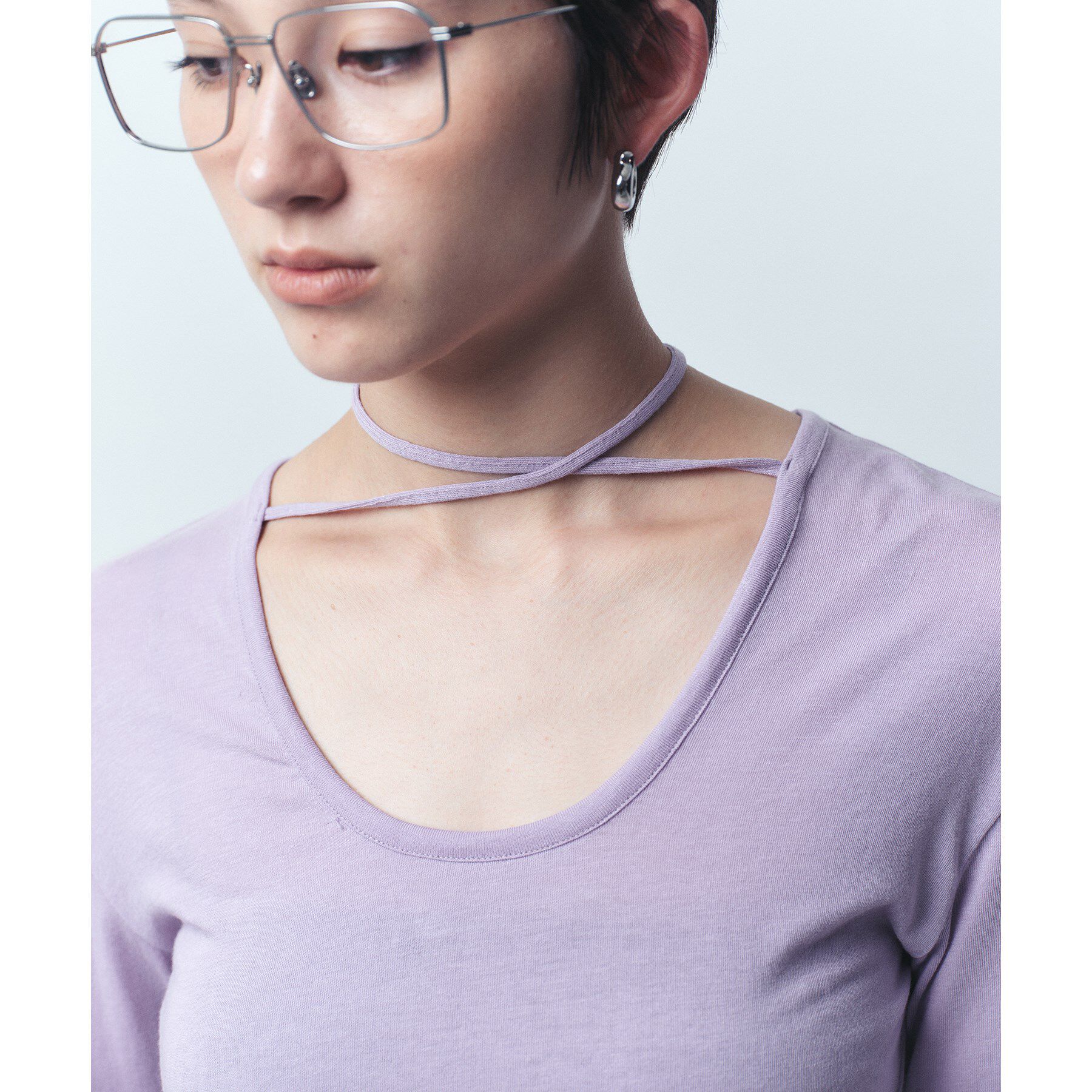 CODE A「front ribbon jersey tops」|Tシャツ・カットソー|