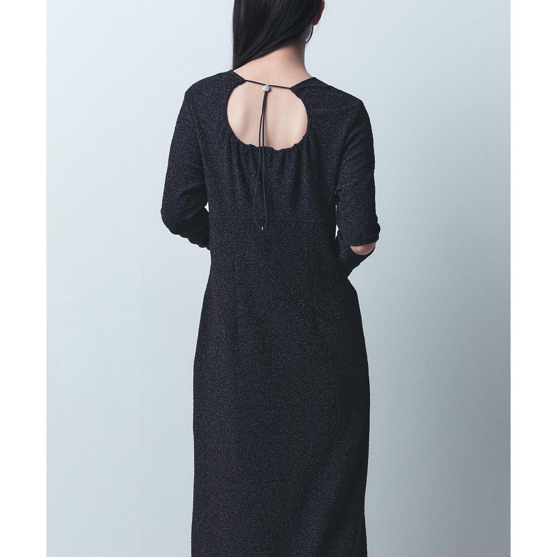 CODE A「open back lame dress」|ワンピース|ブラック(019)