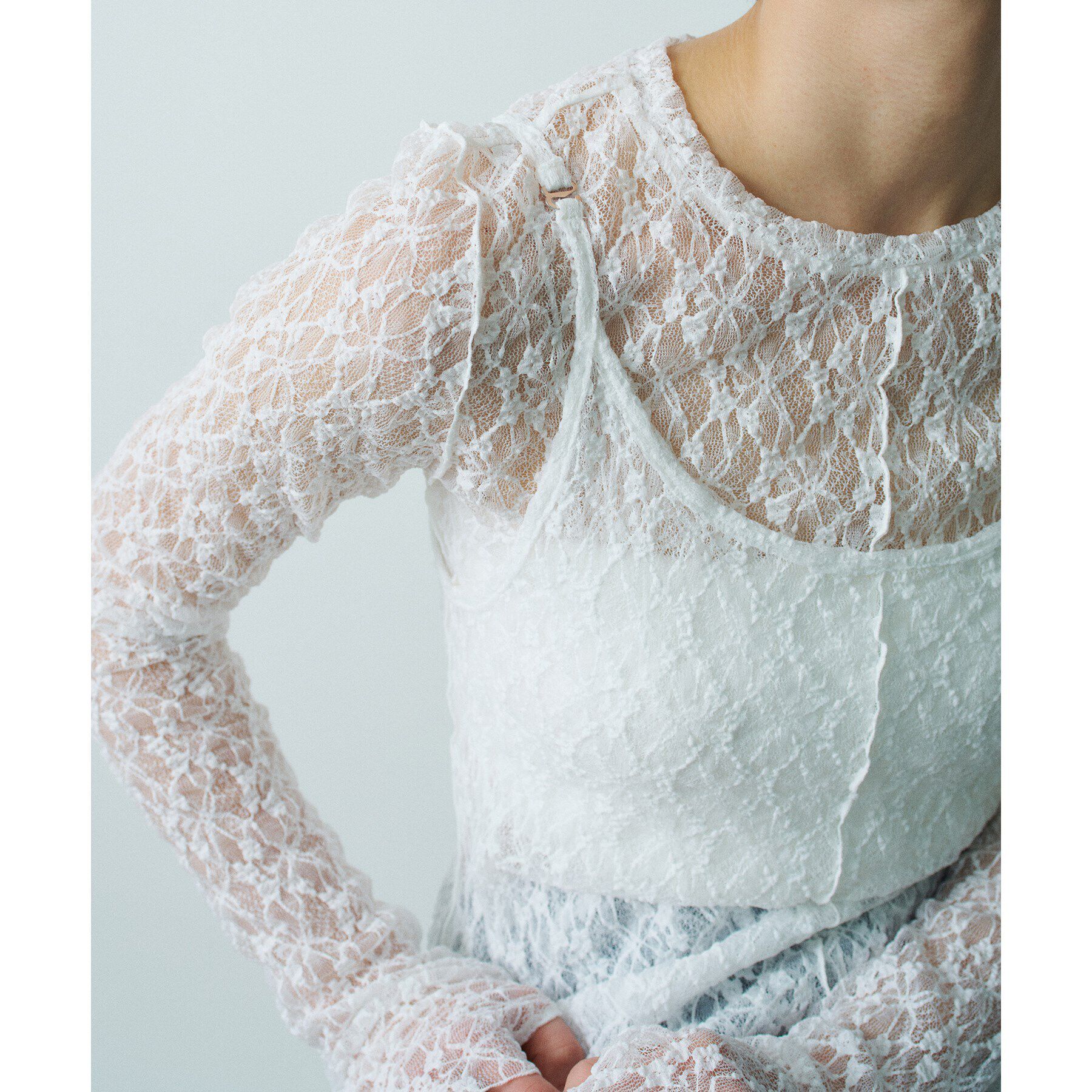 CODE A「stretch lace cami dress」|ワンピース|