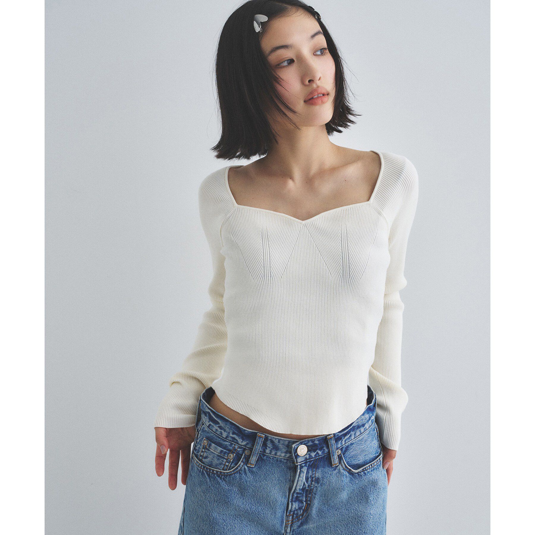 CODE A「square fit knit」|ニット・セーター|オフホワイト(003