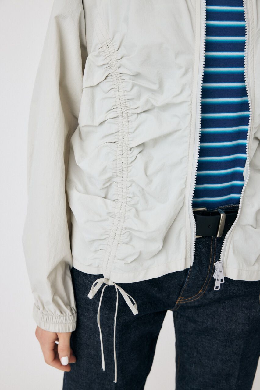 MOUSSY「RIBBON GATHER NYLON ジャケット」|ブルゾン・スタジャン|