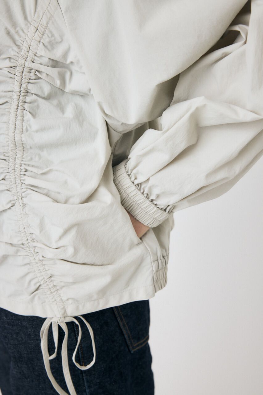 MOUSSY「RIBBON GATHER NYLON ジャケット」|ブルゾン・スタジャン|