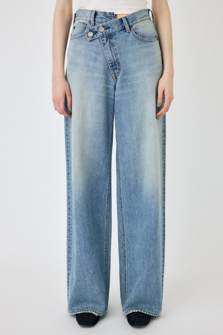 MOUSSY「CROSS WAIST WIDE STRAIGHT」|デニム|