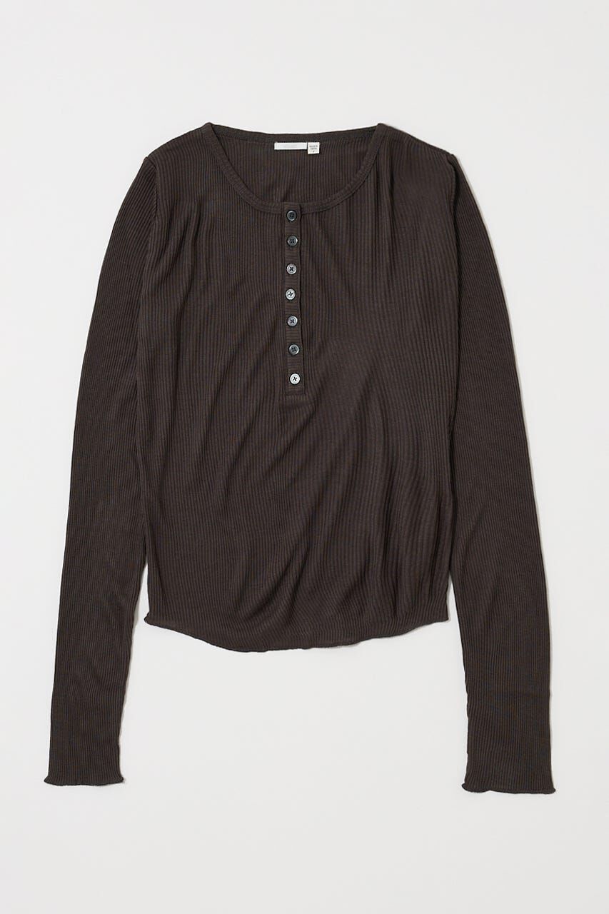 MOUSSY「HENRY NECK LONG SLEEVE Ｔシャツ」|Tシャツ・カットソー|C.GRY
