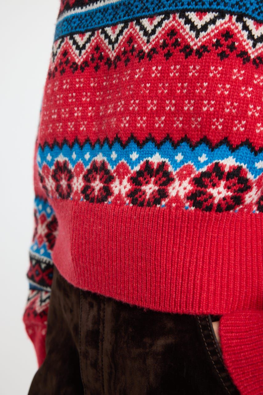 MOUSSY「HALF ZIP FAIR ISLE セーター」|ニット・セーター|