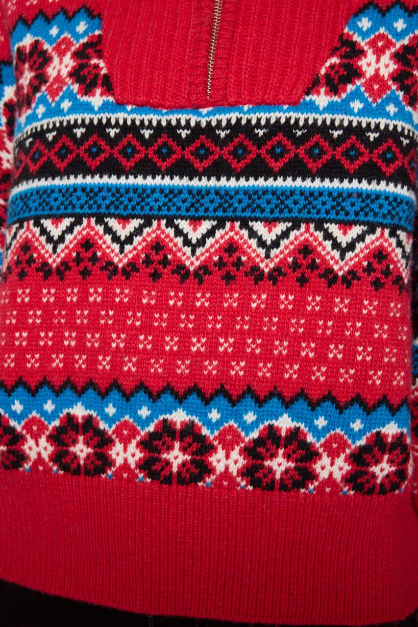 MOUSSY「HALF ZIP FAIR ISLE セーター」|ニット・セーター|