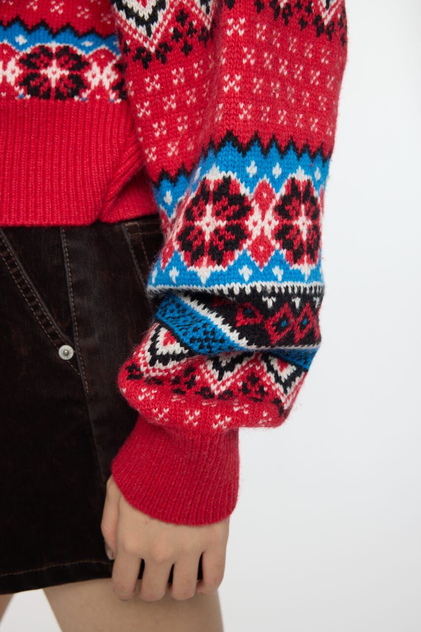 MOUSSY「HALF ZIP FAIR ISLE セーター」|ニット・セーター|