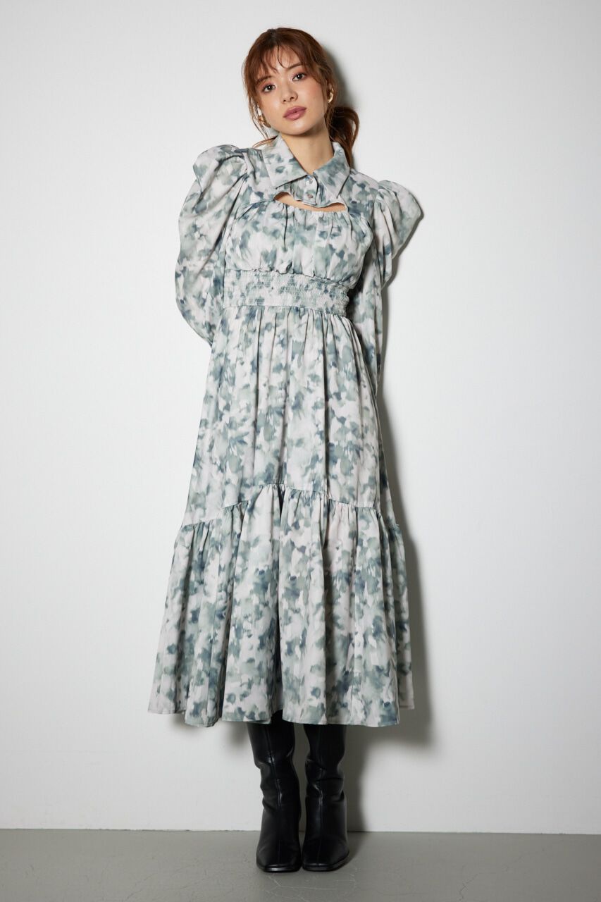 rienda「ウエストシャーリングシャツディテールワンピース」|ワンピース|