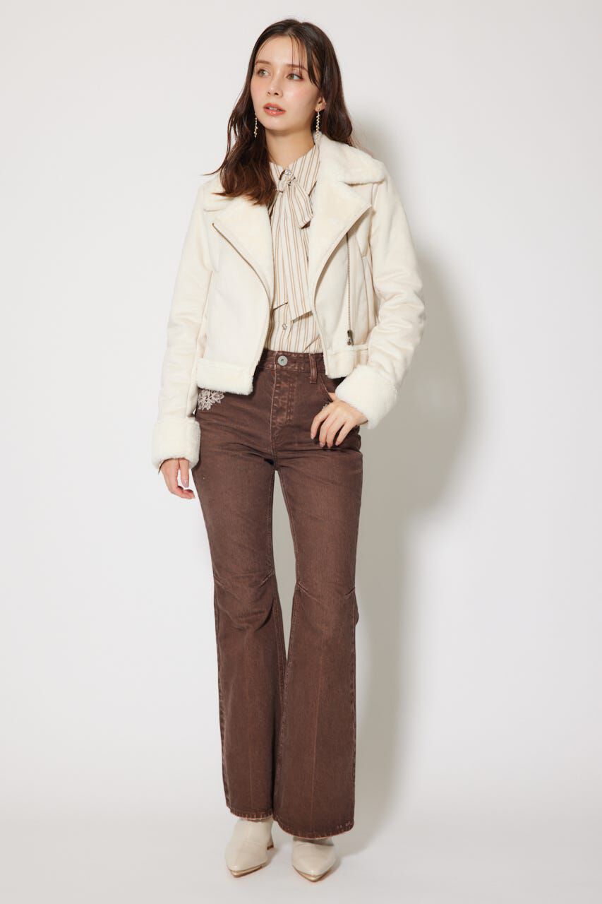 rienda「25AWフェイクスエードムートンライダースジャケット」|その他|