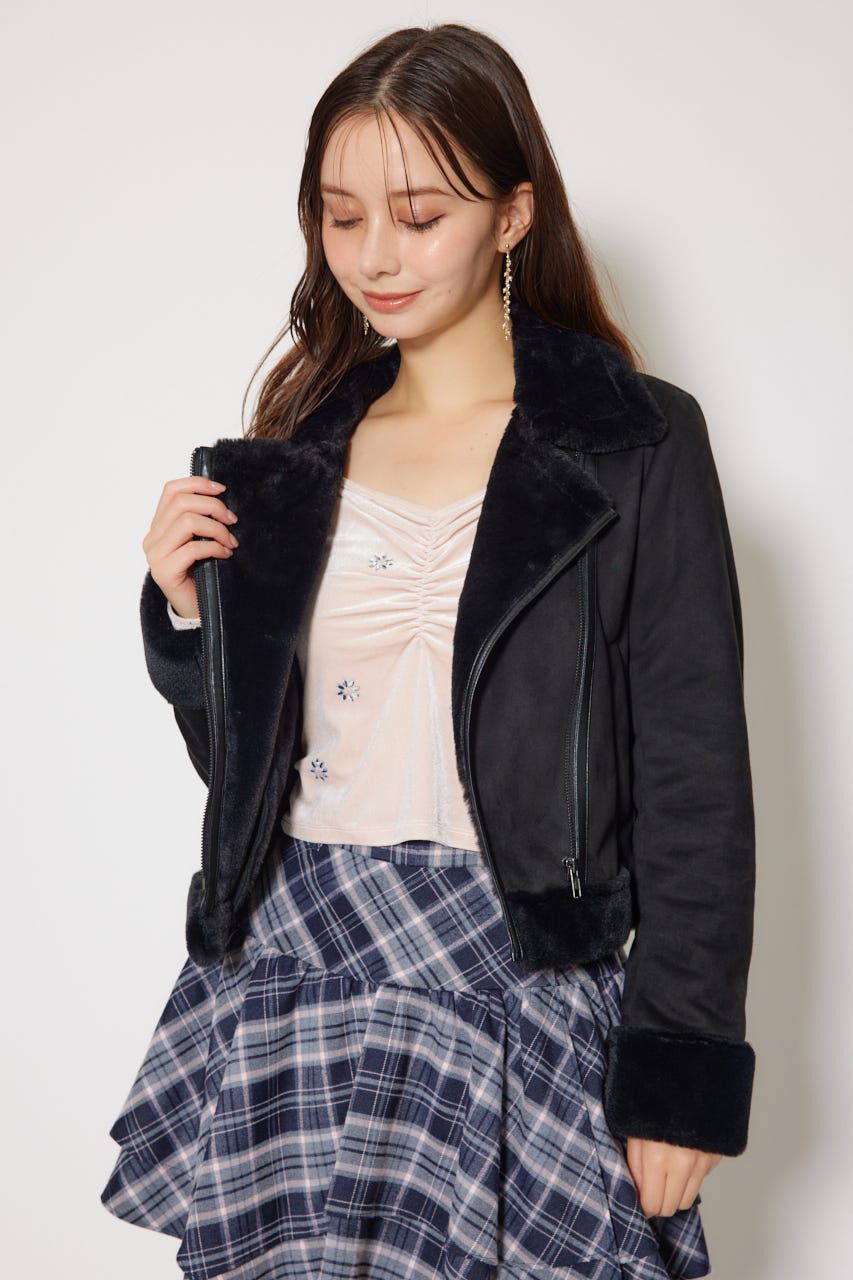 rienda「25AWフェイクスエードムートンライダースジャケット」|その他|