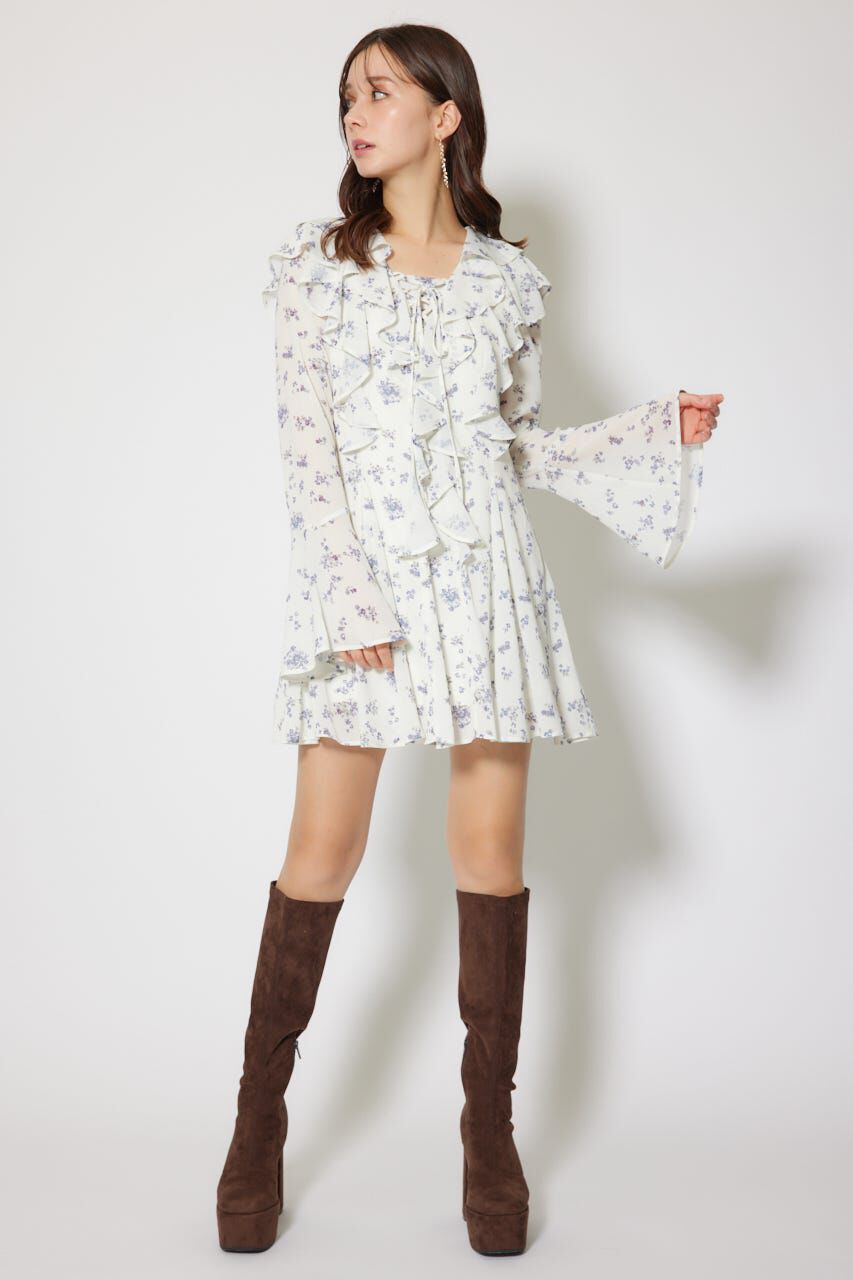 rienda「フリルフレアミニワンピース」|ワンピース|