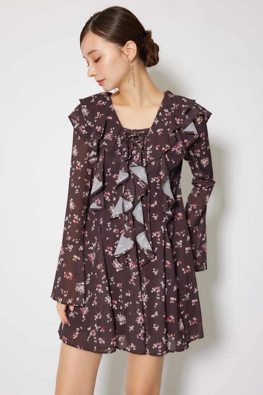 rienda「フリルフレアミニワンピース」|ワンピース|