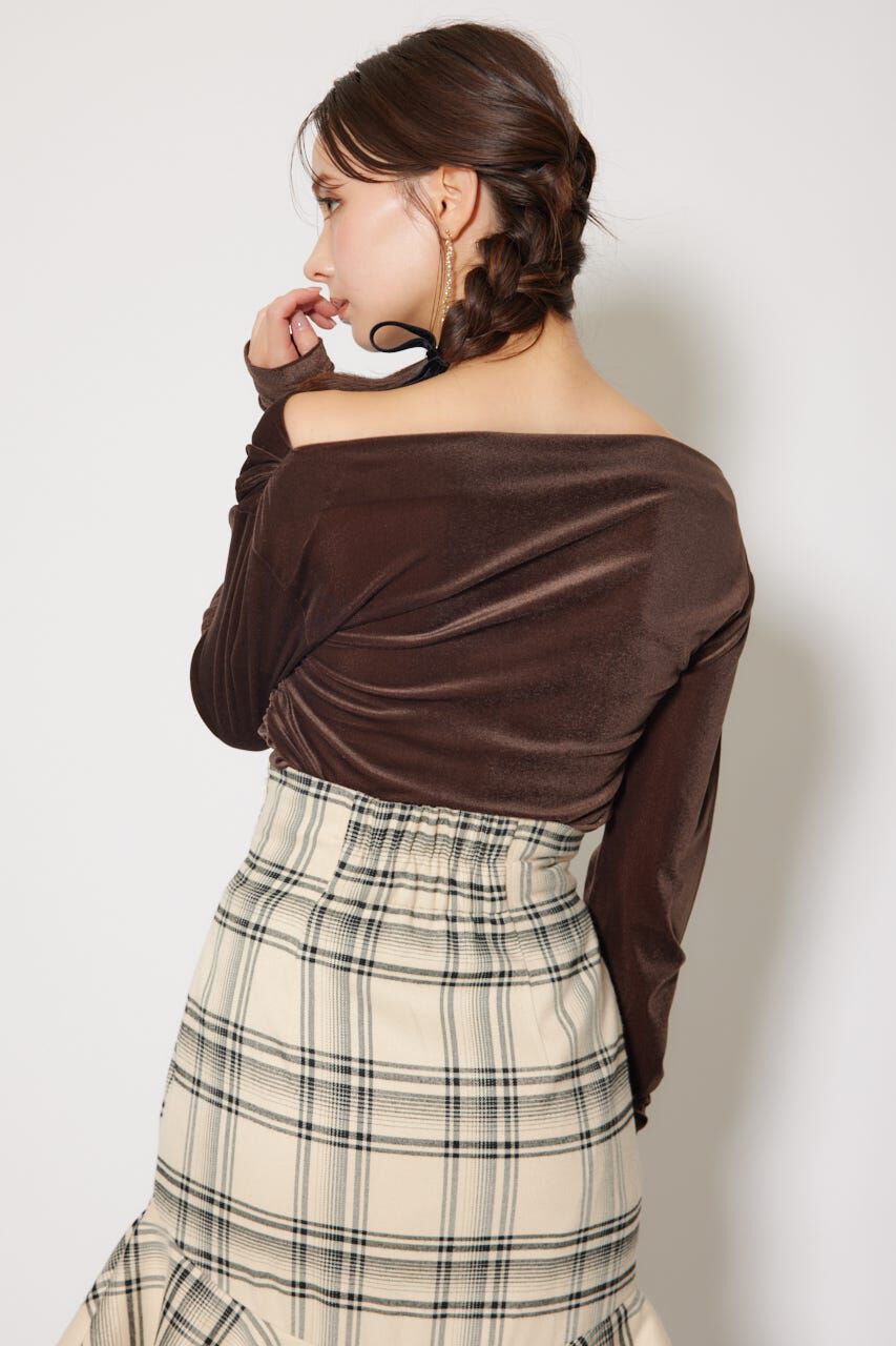 rienda「ソフティーカットオフショルトップス」|Tシャツ・カットソー|