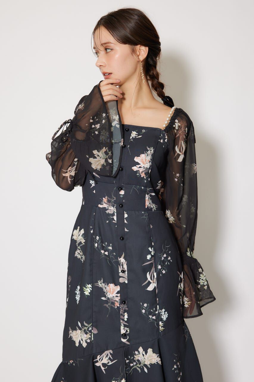 rienda「ビスチェパターンアシンンメトリーマーメイドワンピース」|ワンピース|