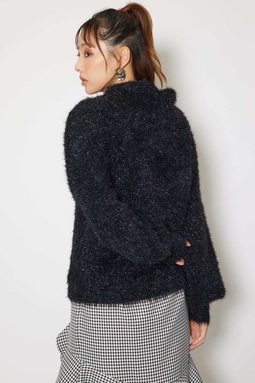 rienda「2WAYファーライクジャガードニットトップス」|ニット・セーター|