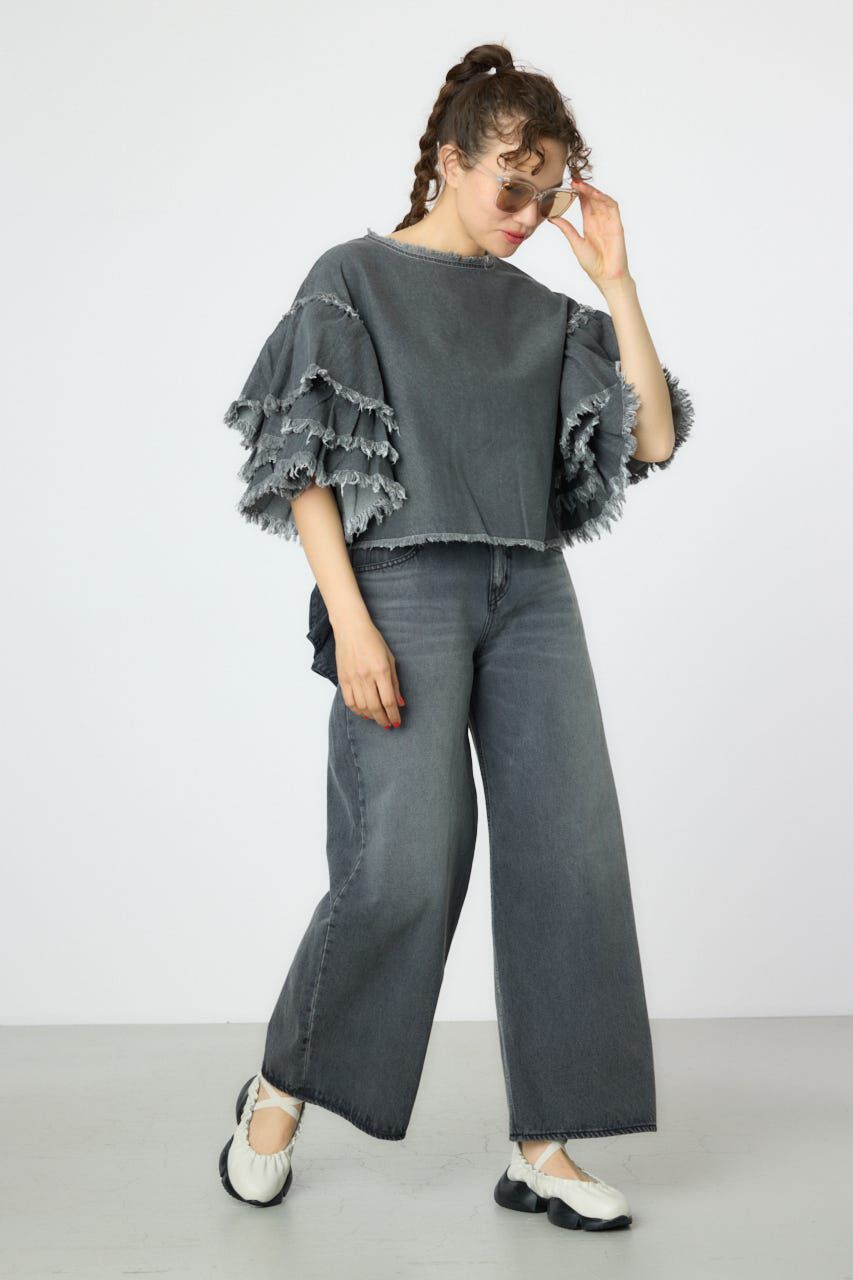 RODEO CROWNS「アームフリルデニムトップス」|Tシャツ・カットソー|