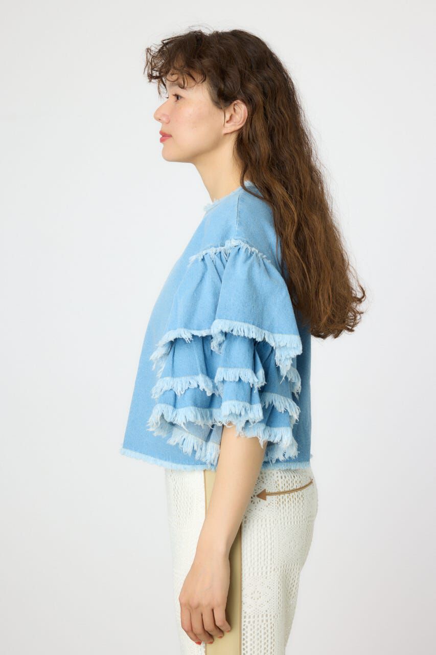 RODEO CROWNS「アームフリルデニムトップス」|Tシャツ・カットソー|