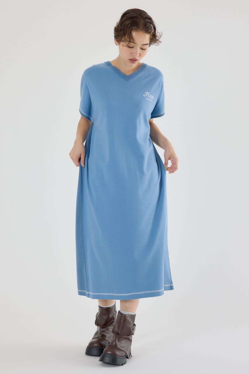 RODEO CROWNS「配色ステッチニットコンビワンピース」|ワンピース|