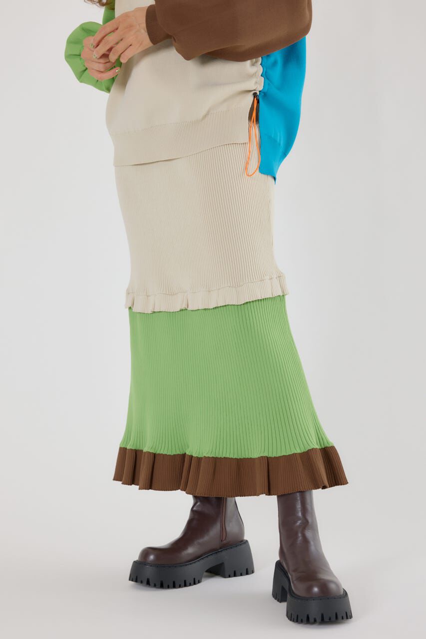 RODEO CROWNS「A-LIGHT フリル切替ニットスカート」|スカート|O/WHT1