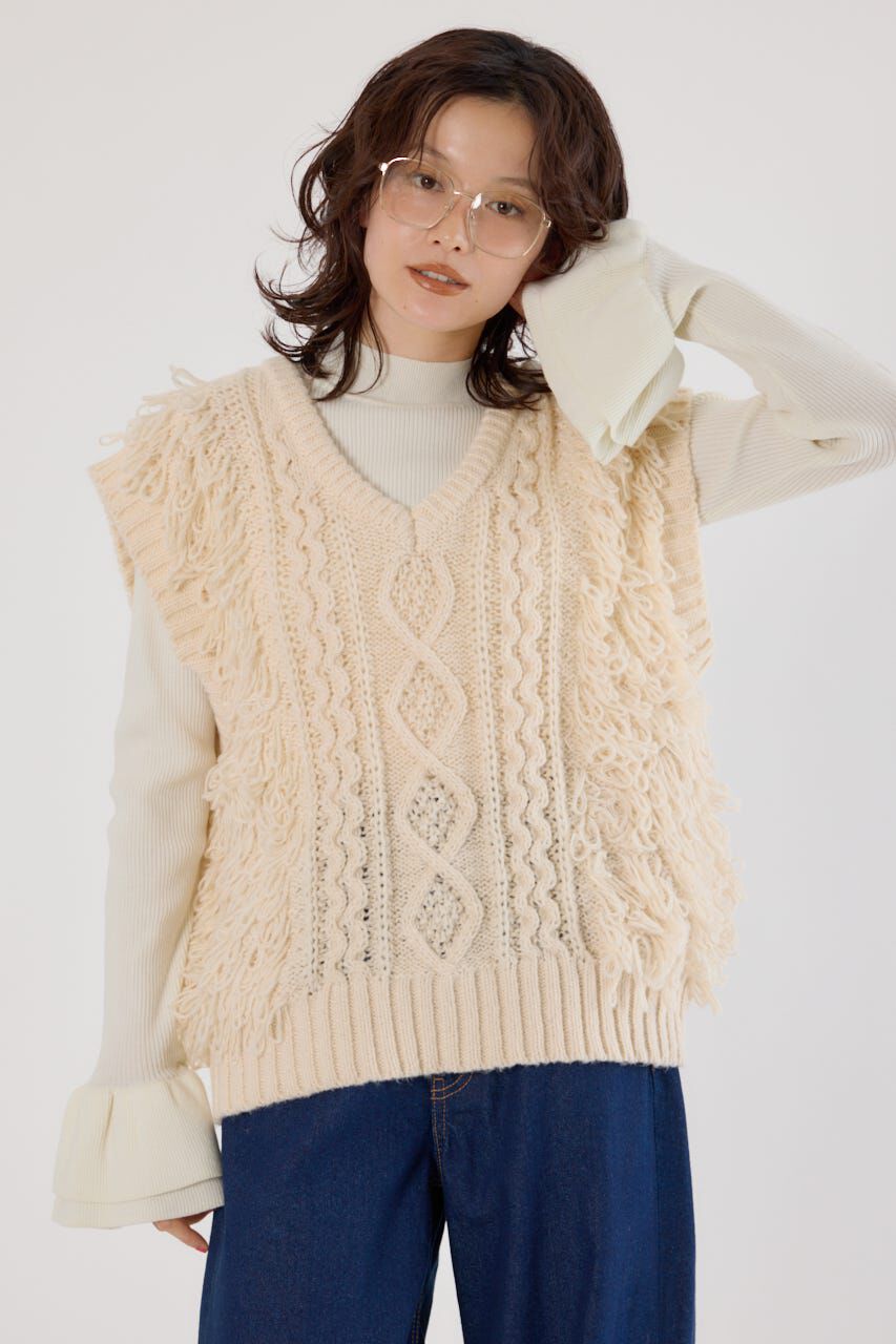 RODEO CROWNS「ケーブルニットベスト」|ニット・セーター|