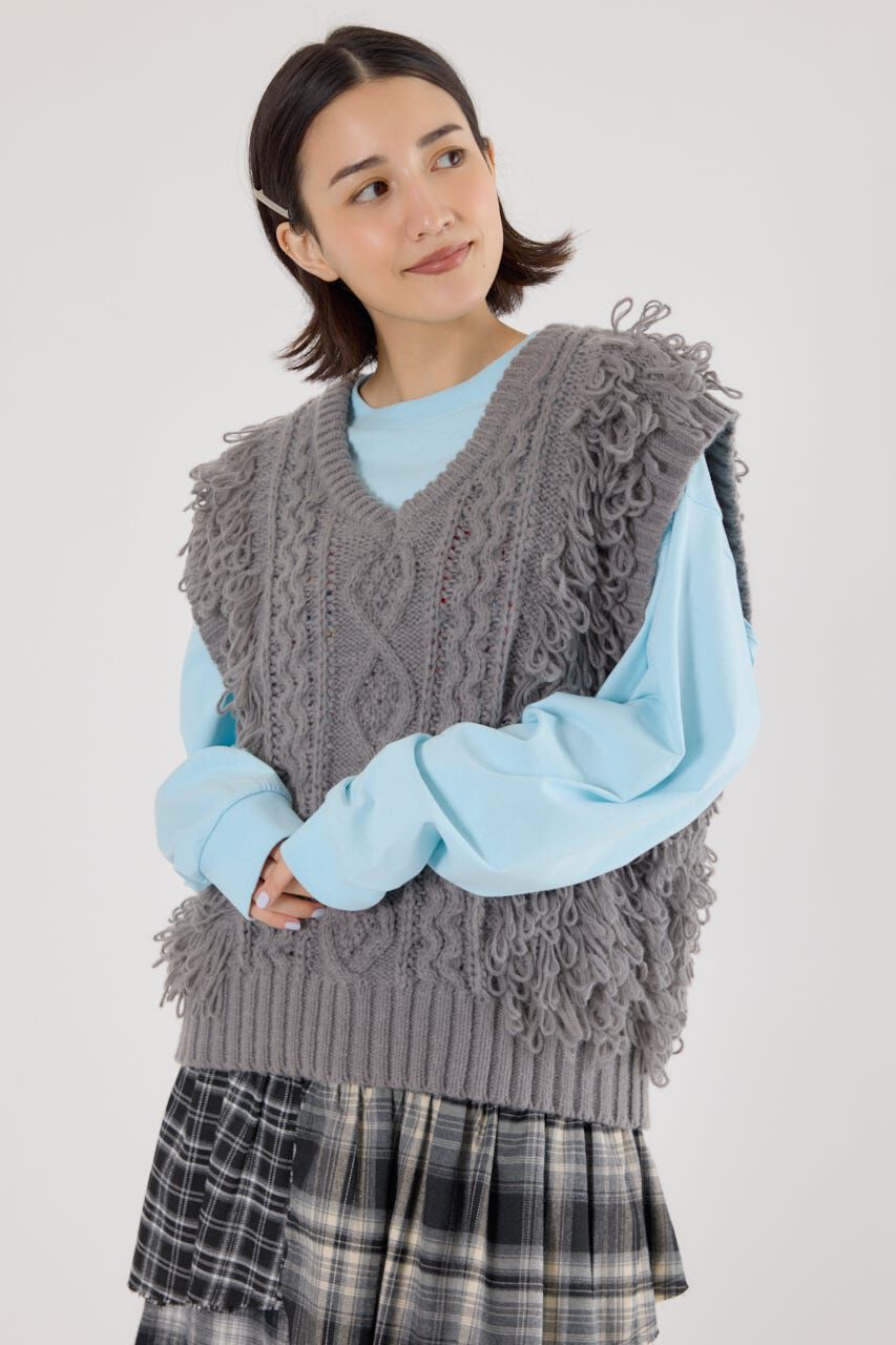 RODEO CROWNS「ケーブルニットベスト」|ニット・セーター|