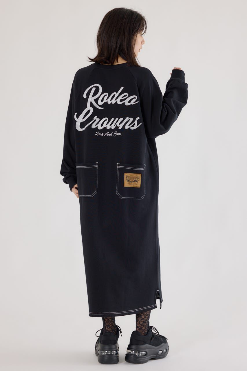RODEO CROWNS「ラグランカラーステッチワンピース」|ワンピース|BLK