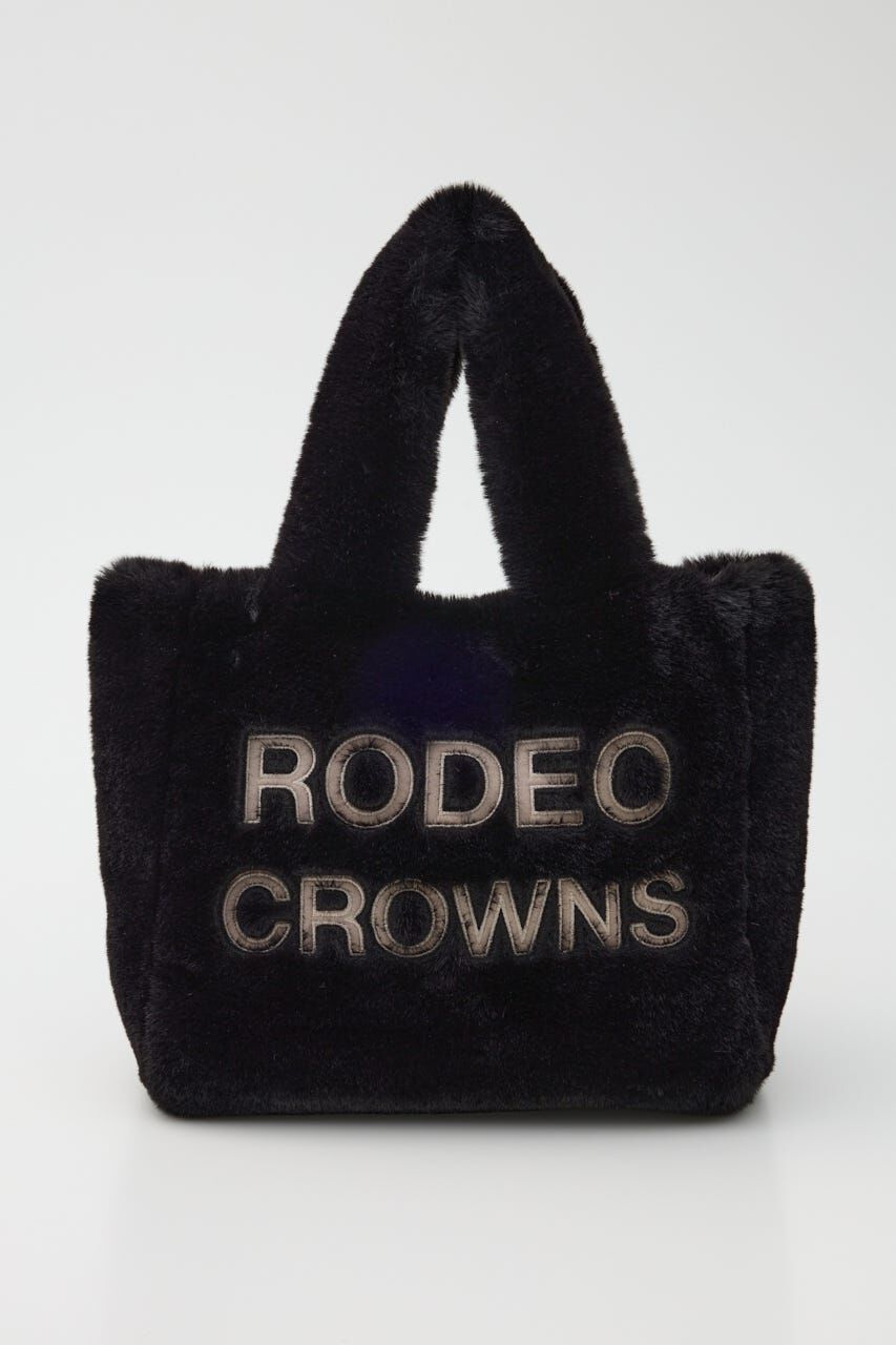 RODEO CROWNS「フェイクファーパッチロゴトート」|その他|BLK