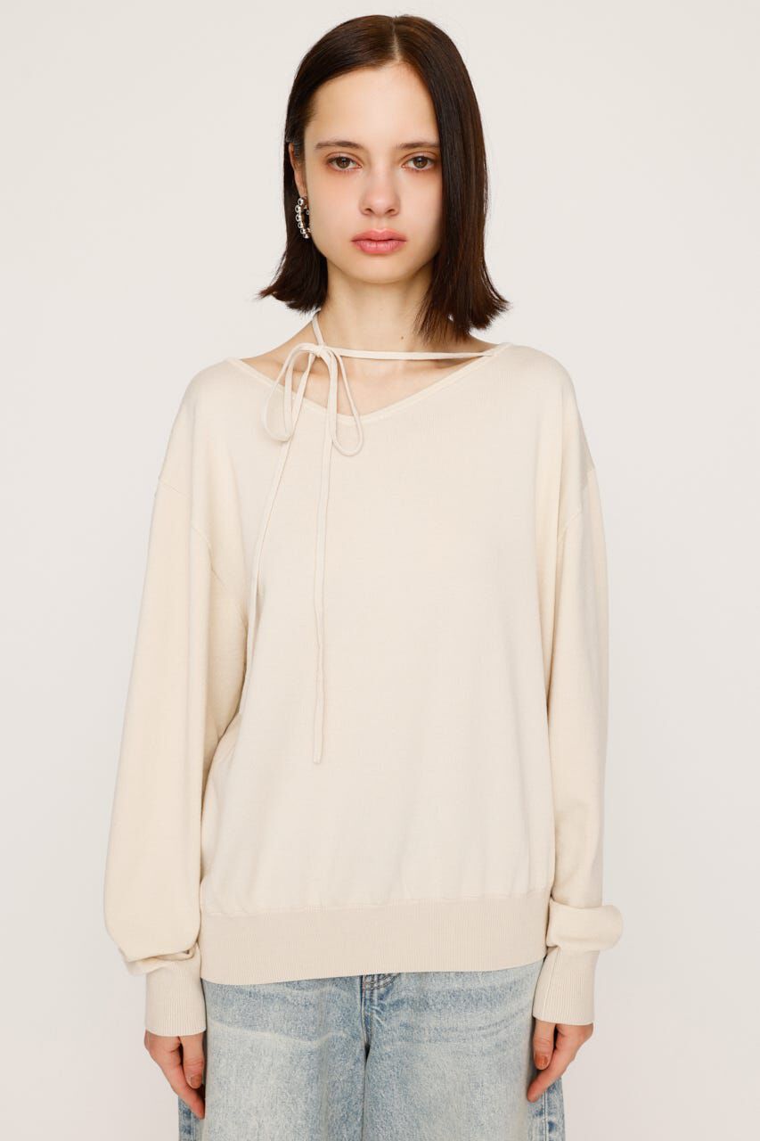 SLY「ASYMMETRY NECK LOOSE トップス」|ニット・セーター|