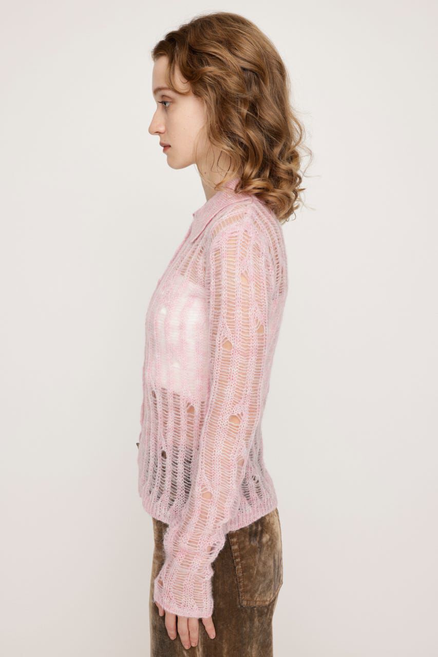 SLY「DAMAGE KNIT カーディガン」|カーディガン|