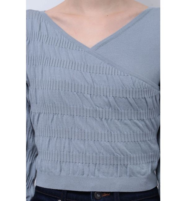 EMODA「アシンメトリークロスニット」|ニット・セーター|ブルー