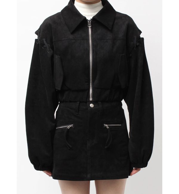 EMODA「フェイクスエードブルゾン」|ブルゾン・スタジャン|ブラック