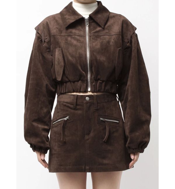 EMODA「フェイクスエードブルゾン」|ブルゾン・スタジャン|ブラウン