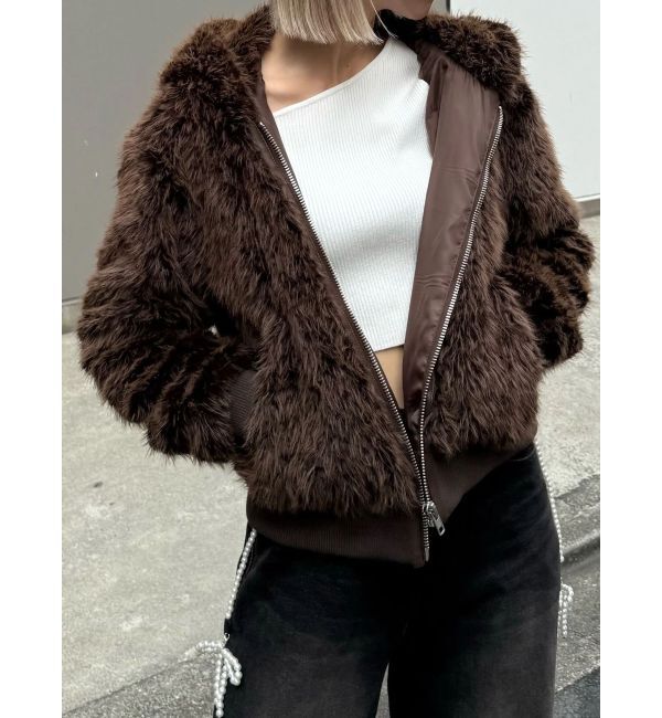 EMODA「フードフェイクファーブルゾン」|ブルゾン・スタジャン|