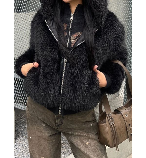 EMODA「フードフェイクファーブルゾン」|ブルゾン・スタジャン|