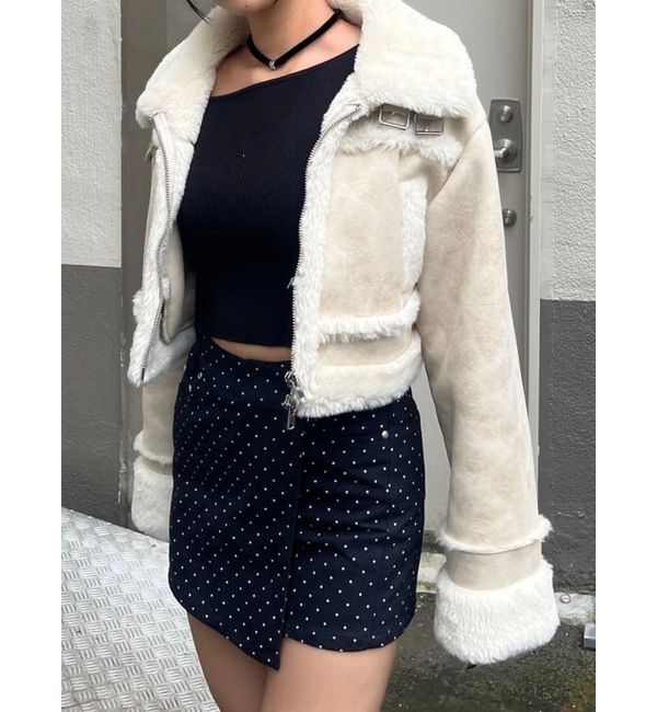 EMODA「ショートフェイクムートンブルゾン」|ブルゾン・スタジャン|