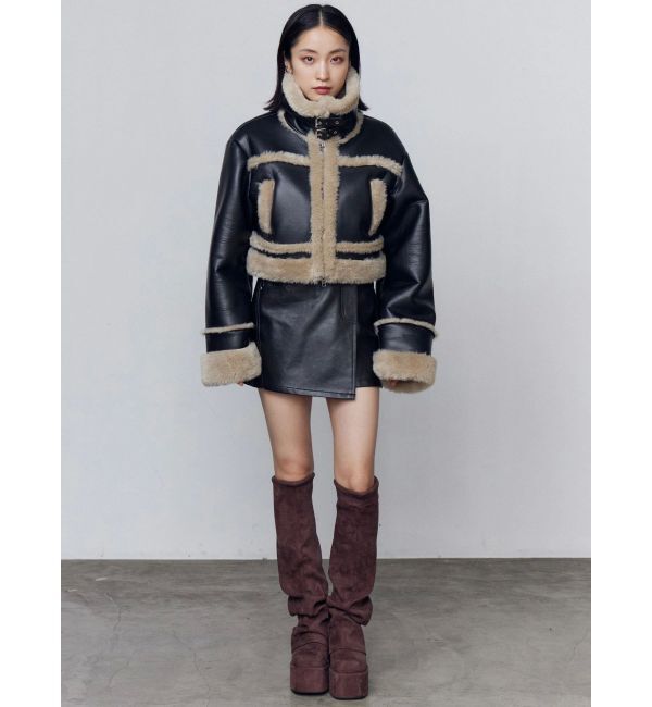 EMODA「ショートフェイクムートンブルゾン」|ブルゾン・スタジャン|