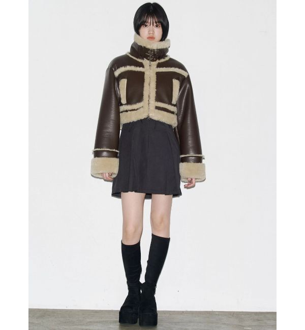 EMODA「ショートフェイクムートンブルゾン」|ブルゾン・スタジャン|