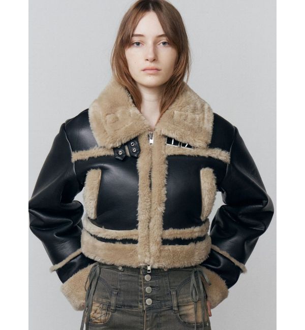EMODA「ショートフェイクムートンブルゾン」|ブルゾン・スタジャン|