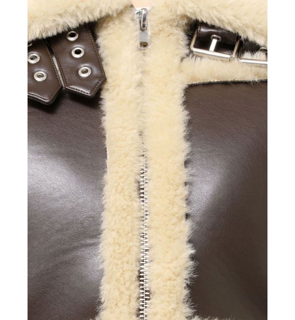 EMODA「ショートフェイクムートンブルゾン」|ブルゾン・スタジャン|